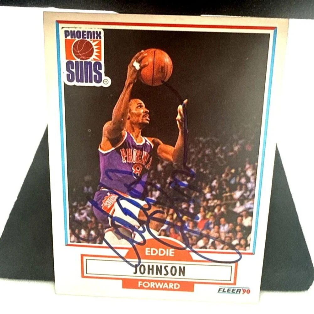 Eddie Johnson Phoenix Suns Signed 1990 Fleer #148 Autographed NBA Card